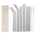 thumbnail image 1 of MesaSe 17 Pcs Pailles en Acier Inoxydable Ensemble avec Brosse Coloré Paille Réutilisable, 1 of 7