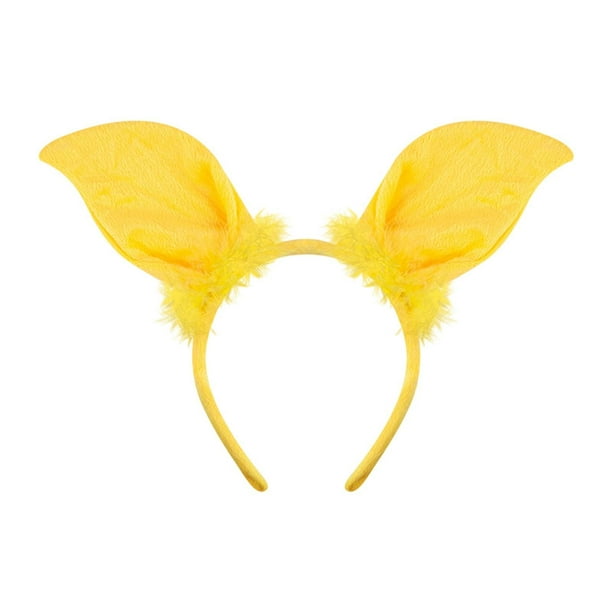 Diadema con orejas de cerdo, adorno para cabello, diadema con orejas de animal adorable para bailes de máscaras y representaciones. Amarillo