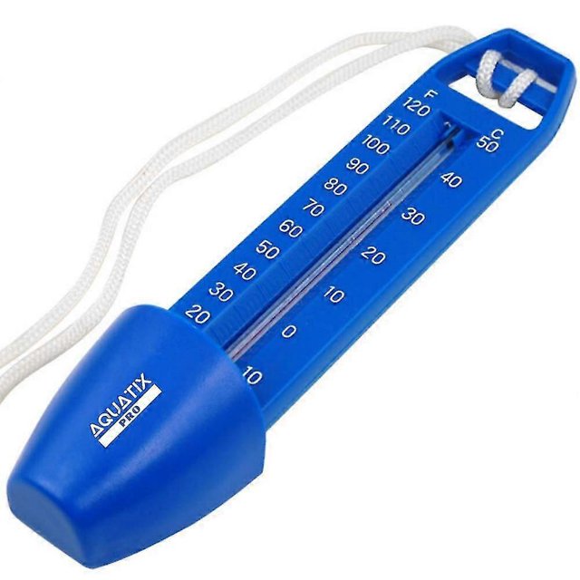 Termómetro de piscina grande con cuerda, bolsillo integrado y resistente a roturas, ideal para todas las piscinas exteriores e interiores, spas, jacuzzis y estanques.