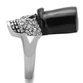 thumbnail image 4 of Two-Tone IP Black Stainless Steel Ring with Top Grade Crystal in Clear for Women Novelty Theme Clear Stone Color Style TK1662 Size 9, 4 of 4