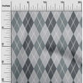 thumbnail image 1 of oneOone Georgette Viscose Light Gray Fabric Argyle Check Dress Material Fabric Print Fabric By The Yard 42 Inches Wide, 1 of 4