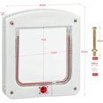thumbnail image 2 of Puerta para mascotas para gatos y perros, adaptador de solapa para gatos, resistente al agua, con cerradura giratoria de 4 direcciones para gatos, perros pequeños, color blanco, 2 of 5