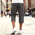thumbnail image 5 of Below The Knee Shorts for Men Corduroy Long Cargo Shorts Casual 3/4 Length Sweat Capris with Pockets Dark Gray 2XL, 5 of 7
