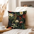 thumbnail image 3 of Ethan Taylor Floral Throw Pillow Soft Cushion Cover 'William Morris Flowers XIII Flowers Classic Cottage and Cottagecore' Pattern Decorative Square Accent Pillow Case, 18x18 Inches, Red, Green, 3 of 5