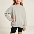 thumbnail image 4 of Kids' Sweatshirt Relaxed Fit Crewneck Long Sleeve Casual Pullover Basic Comfortable Solid Color Fall Top, 4 of 8
