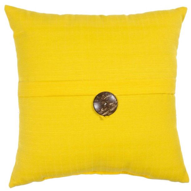 Download Outdoor 16" Square Pillow With Coconut Shell Button Yellow ...