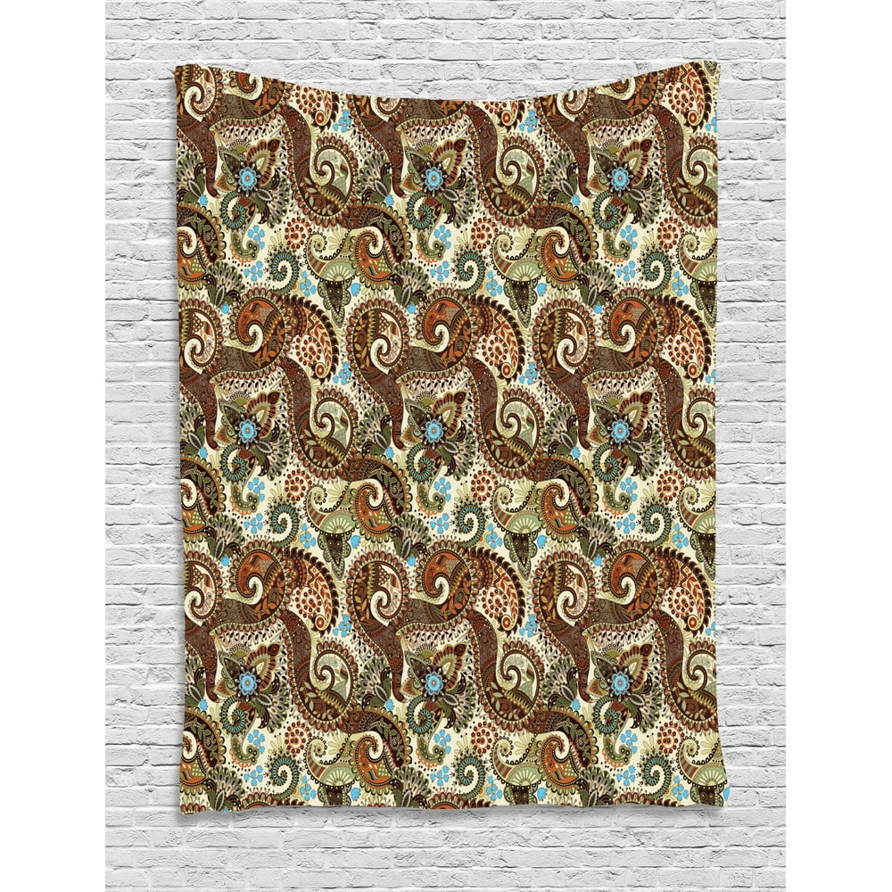 Paisley Tapestry, Persian Teardrop with a Curved Tip Motif in a