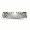 thumbnail image 4 of Titanium Criss-cross Design 6mm Brushed and Polished Band, 4 of 11