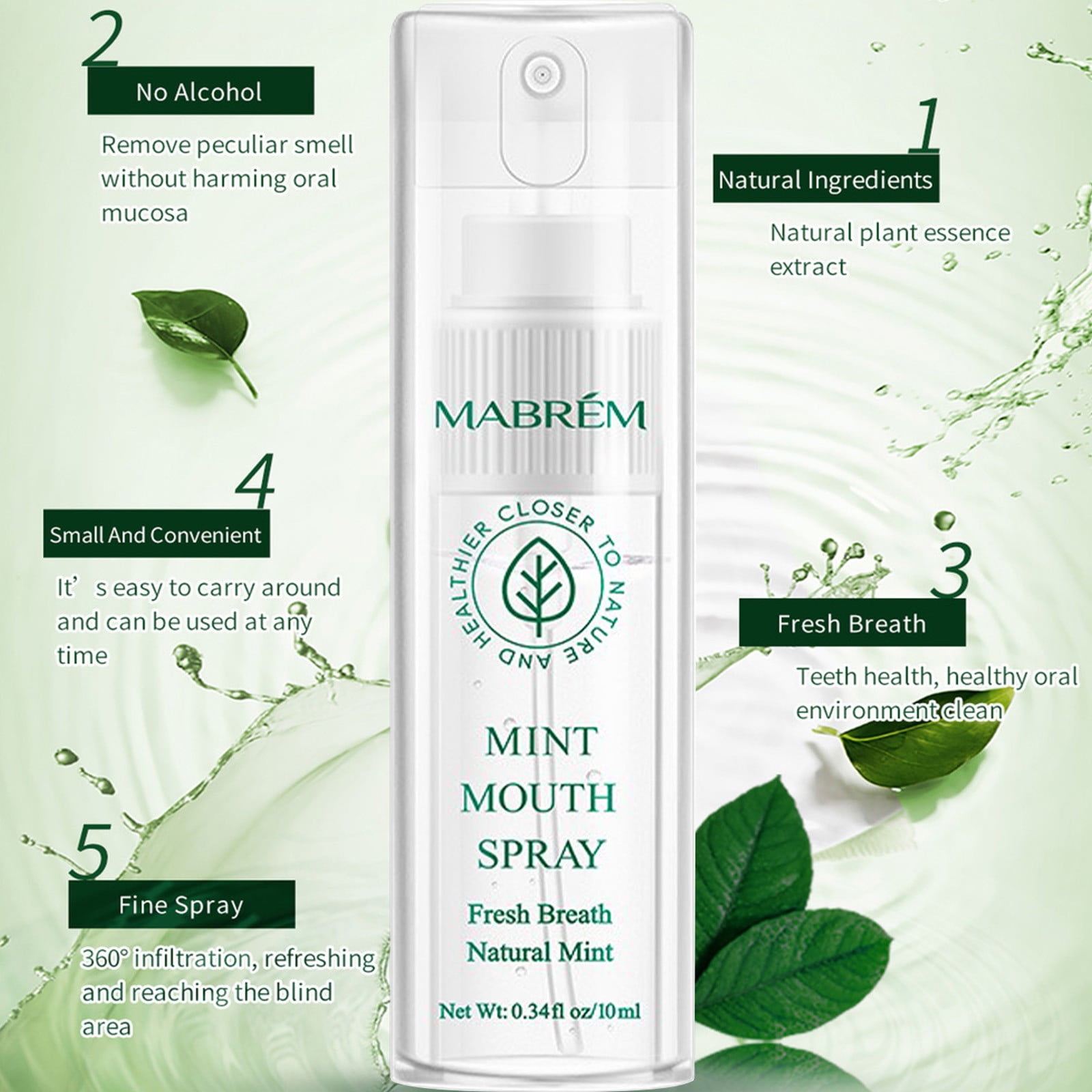 Peppermint Breath Care Mist Spray Display |1Packs Display Unit 12ml Beauty Tools