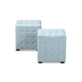 thumbnail image 2 of Baxton Studio Ottoman Cube Capitonné Moderne et Contemporain en Tissu Bleu Clair (Ensemble de 2), 2 of 4