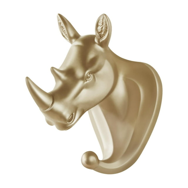Gancho para abrigos con forma de animal, accesorio decorativo de pared, escultura de pared resistente para Dorado