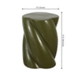 thumbnail image 3 of JONATHAN Y Yves 18" Modern Minimalist Rope Twist Ceramic Indoor/Outdoor Garden Stool, Forest Green, 3 of 6