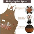 thumbnail image 5 of Canvas Barber Aprons with Pockets:Straps Adjustable Cross Back Apron,Work Apron for Painting,Kitchen,Gragen,Grilling, 5 of 7