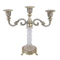 thumbnail image 3 of CoudarTitie 3 Arms Candle Holder Candle Stand Decorative Metal and Glass Modern Candlestick Bronze, 3 of 9