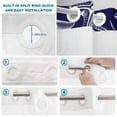 thumbnail image 4 of No Hook Shower Curtain, Navy Blue Coastal Shower Curtains for Bathroom with See Through Top Window, Summer Beach Ocean Coral Shell Starfish Waterproof & Washable Bath Curtain Stand Up Stall 36"x72", 4 of 9