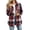 Wine, variant on Sherpa Lined Plaid Jacket Women Long Sleeve Shacket Coat Button Down Spread Collar Warm Winter Shackets with Chest Pockets Casual Outerwear