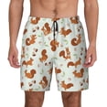 thumbnail image 2 of Picia Squirrel Playing pattern Mens Swim Trunks with Compression Liner Stretch Beach Shorts Quick Dry with Zipper Pockets No-Chafing Board Shorts-Medium, 2 of 9