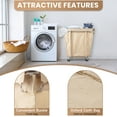 thumbnail image 4 of Laundry Basket with Wheels 320L Hotel Large Clothes Basket with Waterproof Oxford Basket and Sturdy Steel Frame Beige, 4 of 8