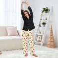 thumbnail image 6 of Dailycode Women's Pajama Pants Wide Leg Lounge Pj Bottoms With Pockets Cute Hand Paint Birds, 6 of 7