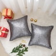 thumbnail image 3 of REGALWOVEN Sequin Throw Pillow Covers, Pack of 2 Glitter Decorative Pillow Cases Personalized Cushion Covers Gray 18" x 18", 3 of 7