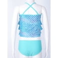 thumbnail image 6 of iiniim Big Girls Youth Two Piece Mermaid Printed Tankini Swimsuit Bathing Suit Top Swim Briefs, 6 of 7
