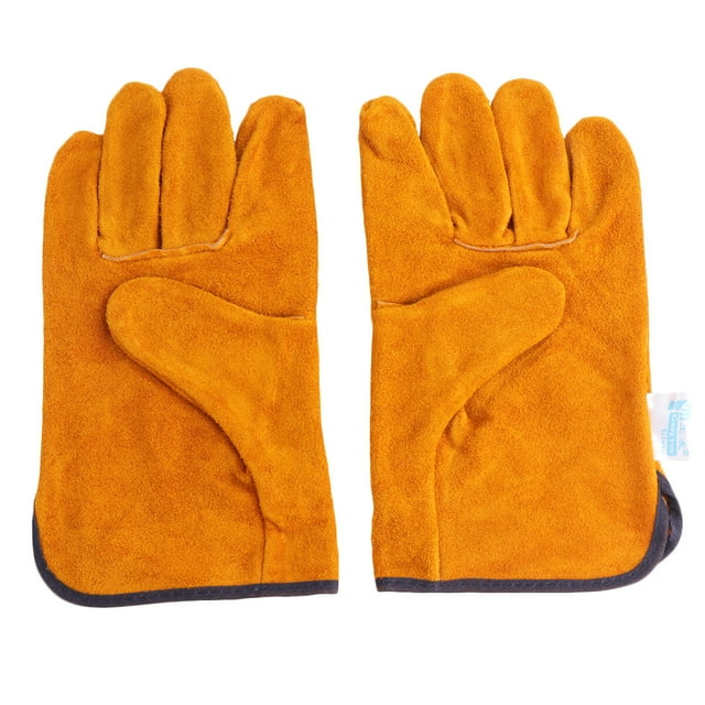 Miangastore 1 Pair Heat Protective Gloves Full Cowhide Leather with Anti-scald for Heavy Work