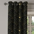 thumbnail image 2 of Ambesonne Art Deco Grommet Curtain, Black Classic Scales Art, 50"x84", Black and Sand Brown, 2 of 5