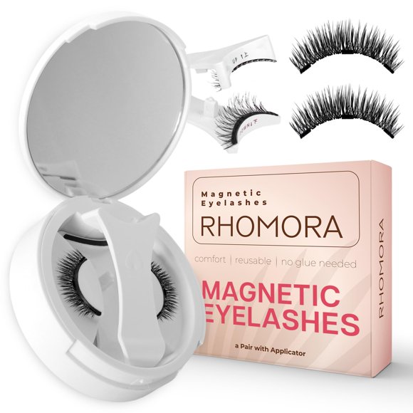 Pestañas magnéticas RHOMORA con aplicador, reutilizables, aspecto natural