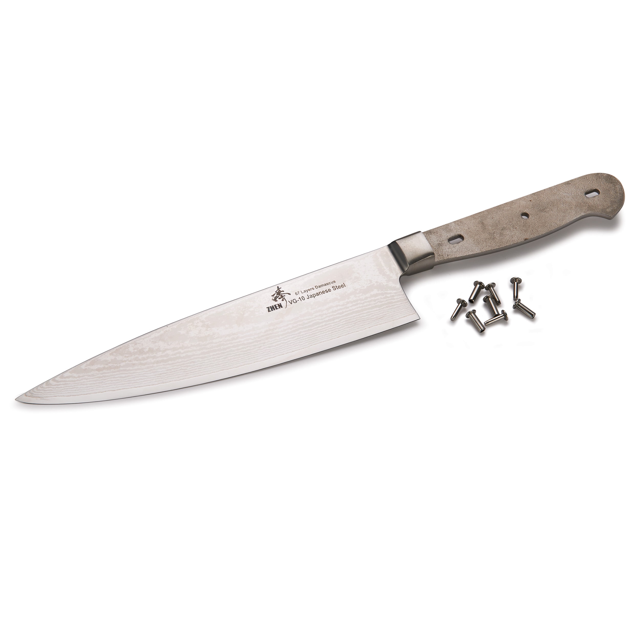 Woodworking Project Kit for Zhen Chef's Knife, Blade Blank, 81/4" L x