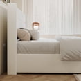 thumbnail image 4 of Amolife Full Size Velvet Lift up Hydraulic Storage Platform Bed Frame with Upholstered Wingback Headboard, White, 4 of 13