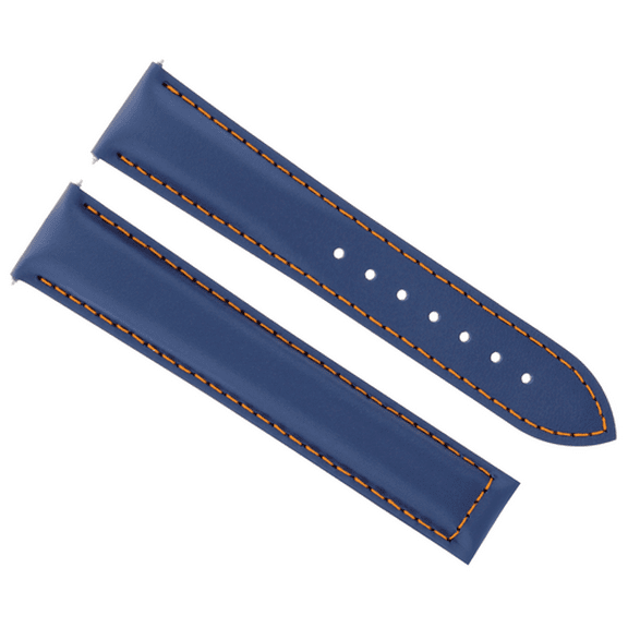 20MM LEATHER WATCH STRAP SMOOTH BAND CLASP FOR OMEGA SEAMASTER PLANET BLUE OS