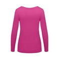 thumbnail image 2 of M&M SCRUBS Women's Long Sleeve Scoop-Neck T-Shirt Under Scrub (Hot Pink, Small), 2 of 5