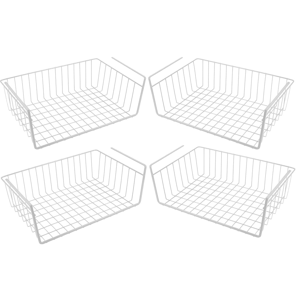 Sylon 2 x Hanging Basket Organiser Black Cabinets Low Furniture Shelves Hanging Under Shelf Storage Basket for Kitchen Cupboards 
