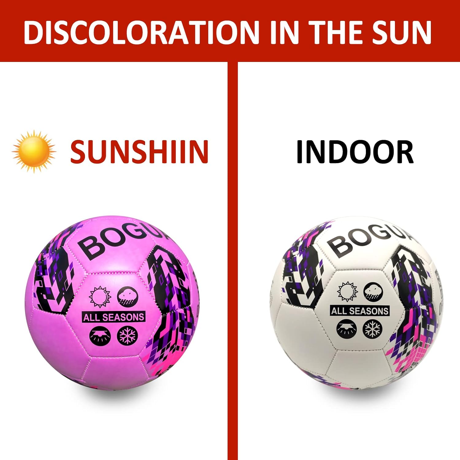 Scoccer Ball,Discoloration in The Sun Balls,Official Size 5/4,Extra Pump Change Color Ball Gift for Teen Boys,Girls,Adults