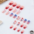 thumbnail image 6 of Yoyauz July 4th Nail Ironing Short Square Independent Day Holiday Nail Fitting US Flag Design Acrylic Nail Set for Women 24 Piece Nail Stickers, 6 of 9