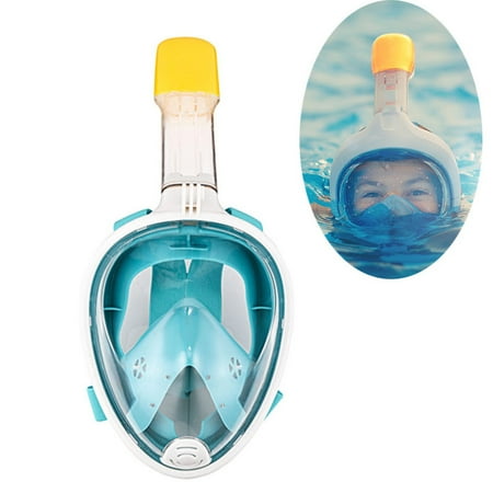 - Full Face Snorkel Mask, 180 Degree Panoramic View Diving Mask Anti-Fog and Anti-Leak with Adjustable Head Straps Design for Adults