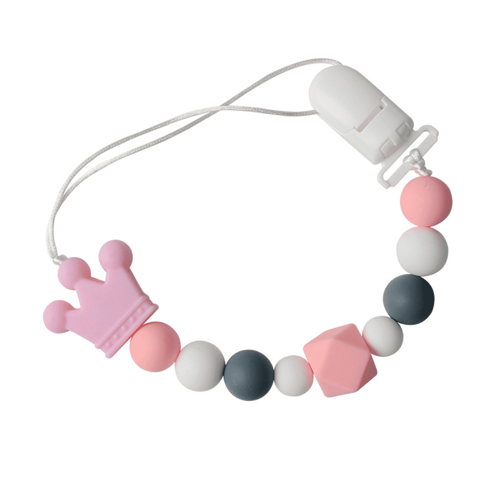 XIRQI Pacifier Clip,Chewable Silicone Pacifier Holder,Soothing Teething Toys,Pacifier Clip for Baby's Everyday Use