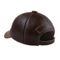 thumbnail image 3 of New Winter Genuine Leather Patchwork Baseball Caps For Men Warm Cowhide Golf Peaked Dome Hats Male Letters Adjustable ,Classic Vintage, 3 of 5