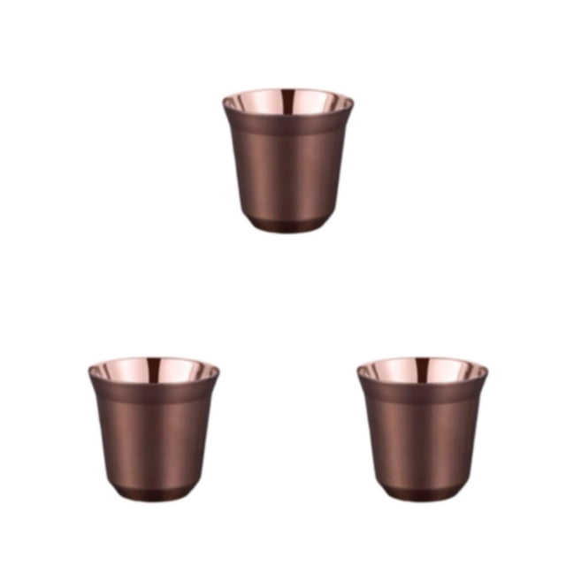 Matsuzay Tazas de café aisladas doble pared Anti-escaldado 80ML pequeña capacidad té leche agua bebida aislamiento taza Oficina rosa Type1 NO1
