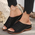 thumbnail image 2 of Mostsola Womens Sandals Boho Flower Hollow Out Wedge Sandals Slip on Shoes Slippers Summer Slides, 2 of 7