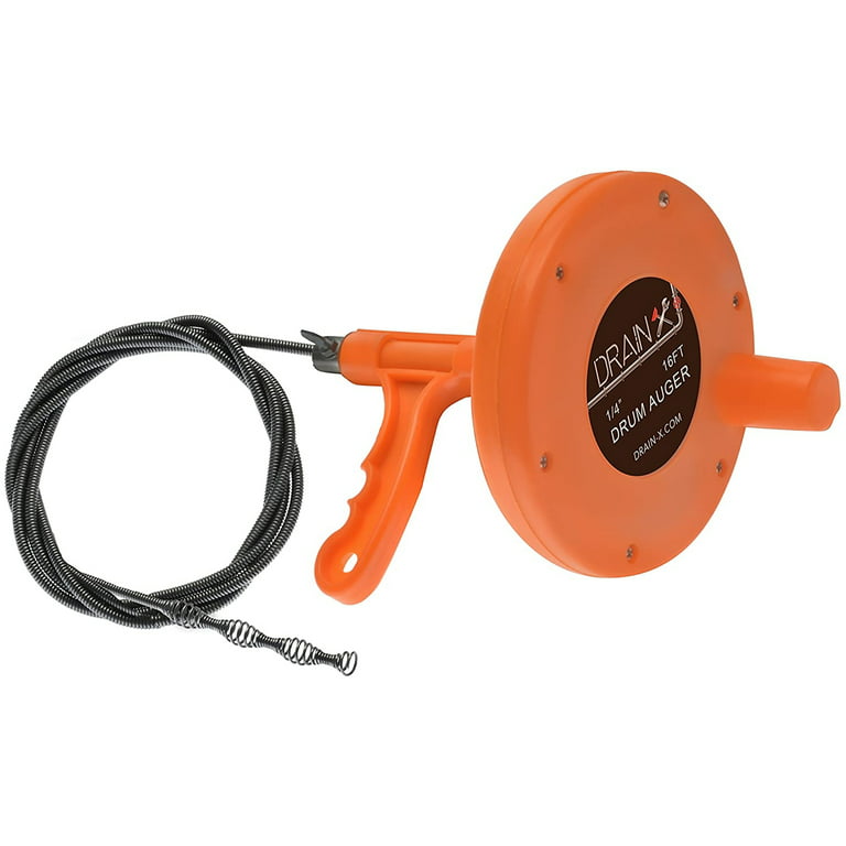 Electric Drain Auger Cleaner, 26 ft x 1/3 in Cable Sewer Snake