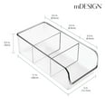 thumbnail image 3 of mDesign Plastic 3 Compartment Kitchen Food Storage Bin Cabinet Organizer, Clear, 3 of 8