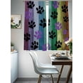 thumbnail image 4 of Colorful Dog Sheer Curtains for Living Room Bedroom, Light-filtering Sheer Curtain, Paw Prints on The Board Rod Pocket Voile Window Treatment Drapes, 52’’Wx72’’L, 2 Panels Set, 4 of 7