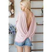 Open Back Wide Sleeve Shorsleeve Top L