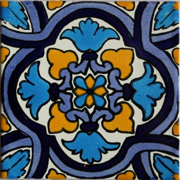 4.2x4.2 Movas Talavera Mexican Tile, Set of 9 pcs