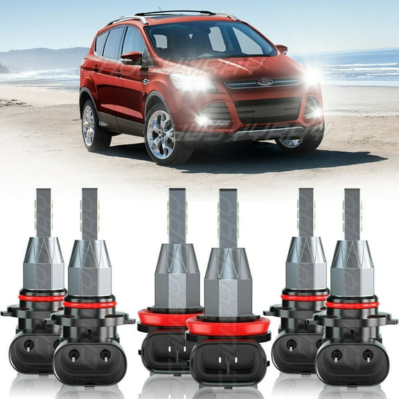For Ford Escape 2013 2014 2015 2016 LED Headlight High Low Fog Light Bulbs Combo