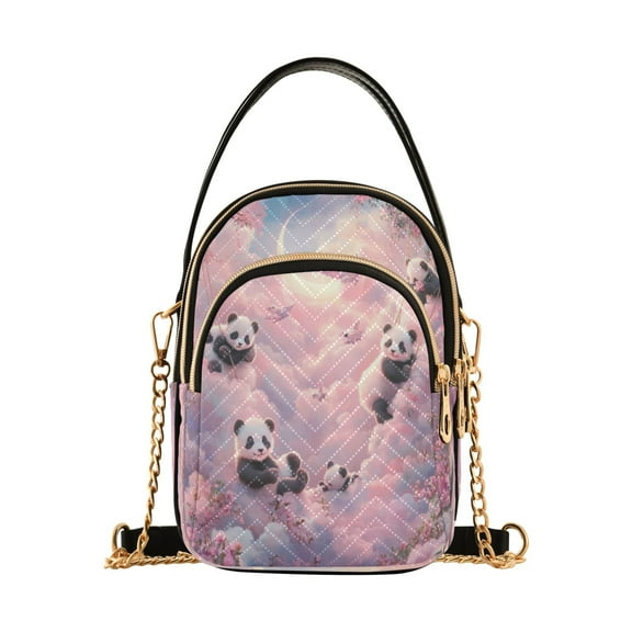DIXRUYEE Cross Body Fashion Shoulder Waist Purse Bags Panda Playground Pocket Handbags
