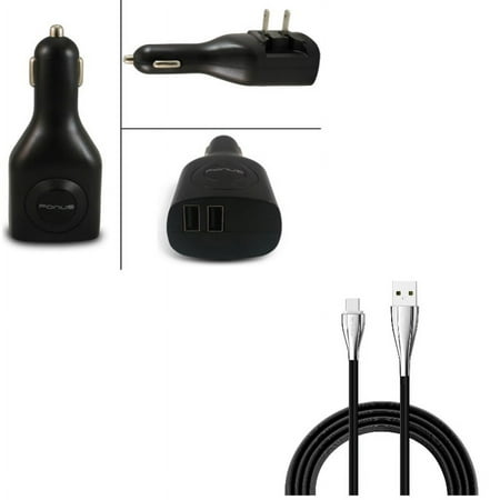 2-in-1 2-Port USB Car Home Charger w Power Cord Type-C 6ft USB Cable V7L for Samsung Galaxy Tab S6 10.5 S5e 10.5 S4 10.5 Note 10 Plus A 10.1 (2019) Fold A20 A10e - Sony Xperia 5 10 Plus 1