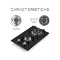thumbnail image 3 of Parrilla A Gas Cristal Templado 2 Quemadores Negro, 3 of 5