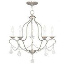 Traditional French Country Five Light Chandelier-Brushed Nickel Finish Bailey Street Home 218-Bel-1261135